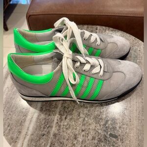 Dsquared2 Grey/Green Stripe Trainer Sneakers